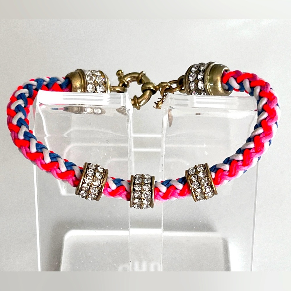 J CREW | rope bracelet | Sliding Crystal Charms